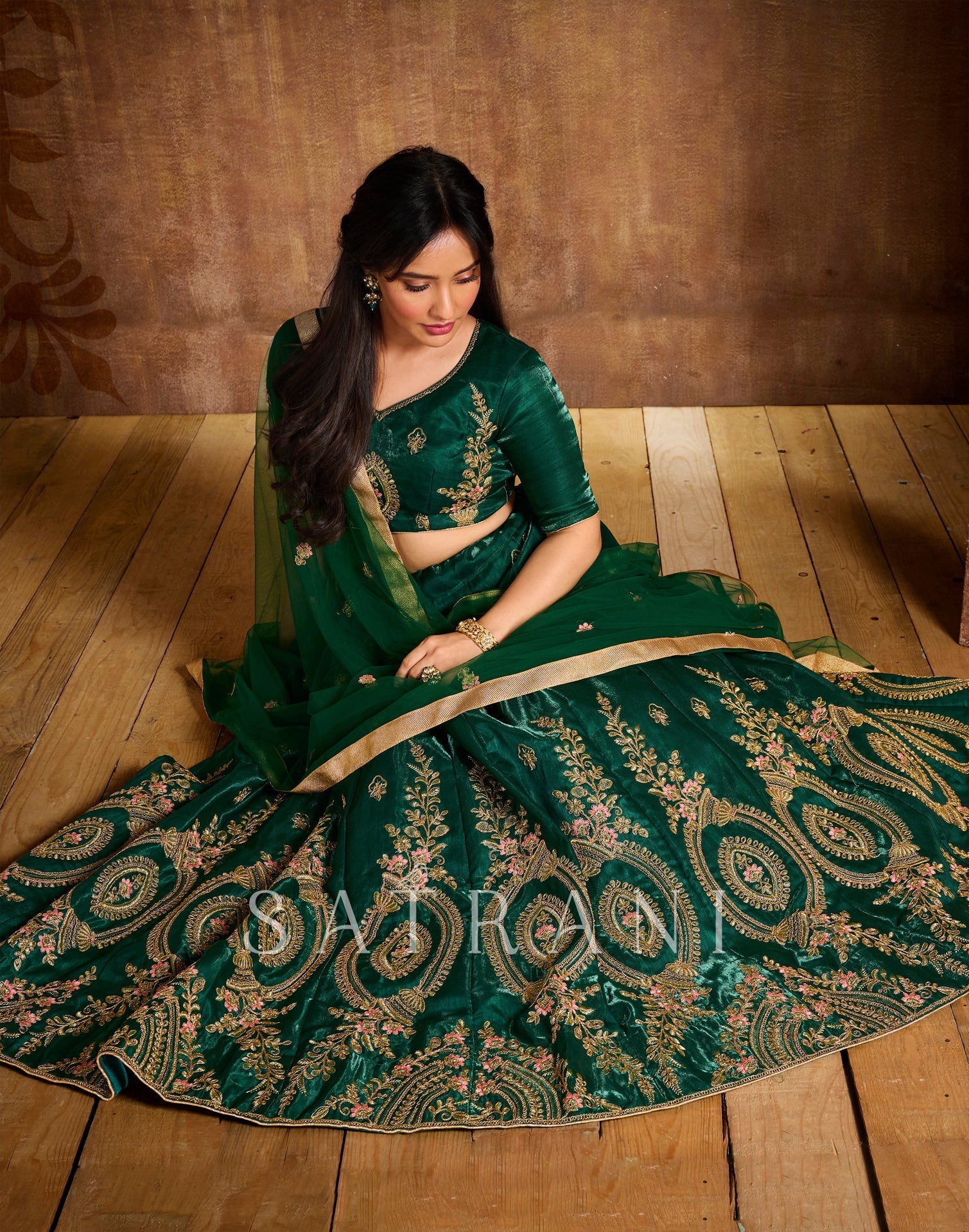 Buy Bollywood Sabyasachi Inspired Green color Fine art silk bridal lehenga  choli in UK, USA and Can | Lehenga designs, Party wear lehenga, Indian  lehenga
